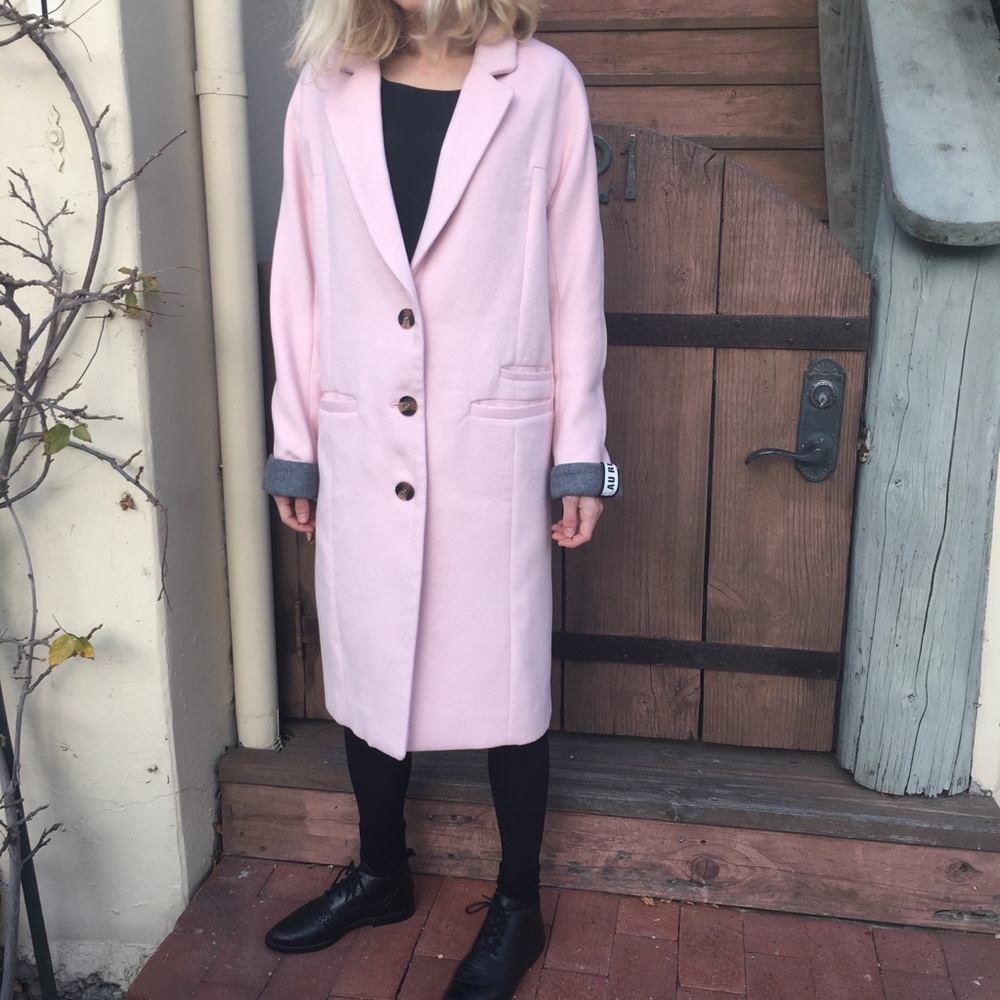 🧥HP🧥NWT 🌸 pink Forever 21 longline coat - Picture 4 of 7
